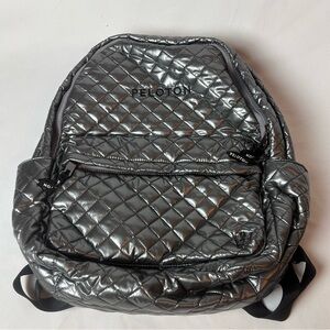 Peloton x Oliver Thomas Gunmetal Metallic Large Backpack Puffer Quilted Laptop
